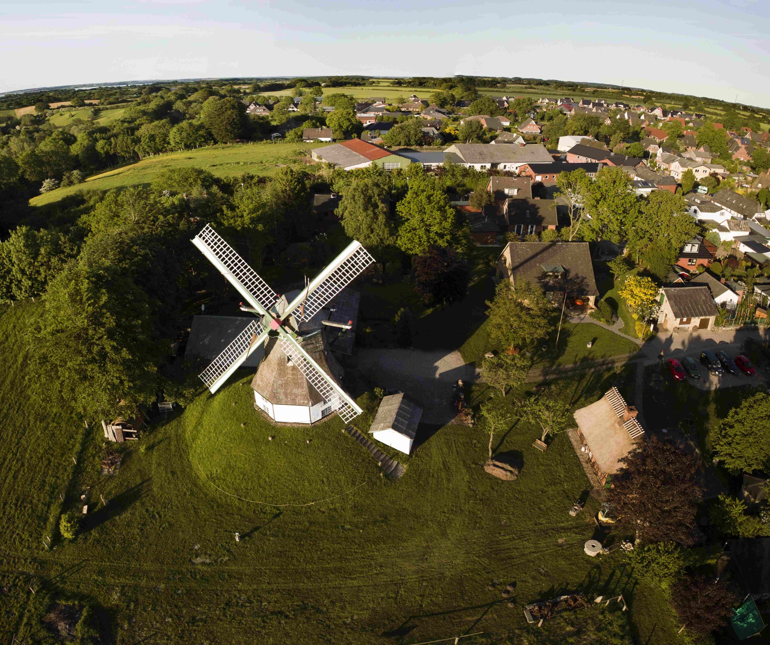 Luftaufnahme der Mühle Munkbrarup